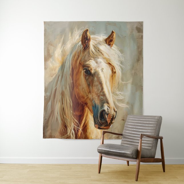 Tenture Portrait Palomino Horse (En situation)