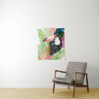 Portrait toucan avec Feuilles tropicaux