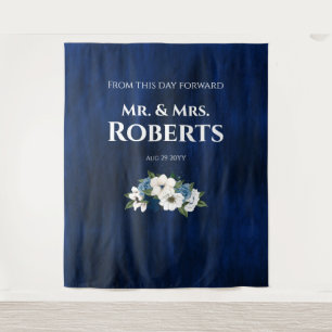 Tenture Poussière de papier aquarelle Fleurs de mariage bl
