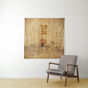 Tenture Préceptes et symboles de Reiki sur le papier