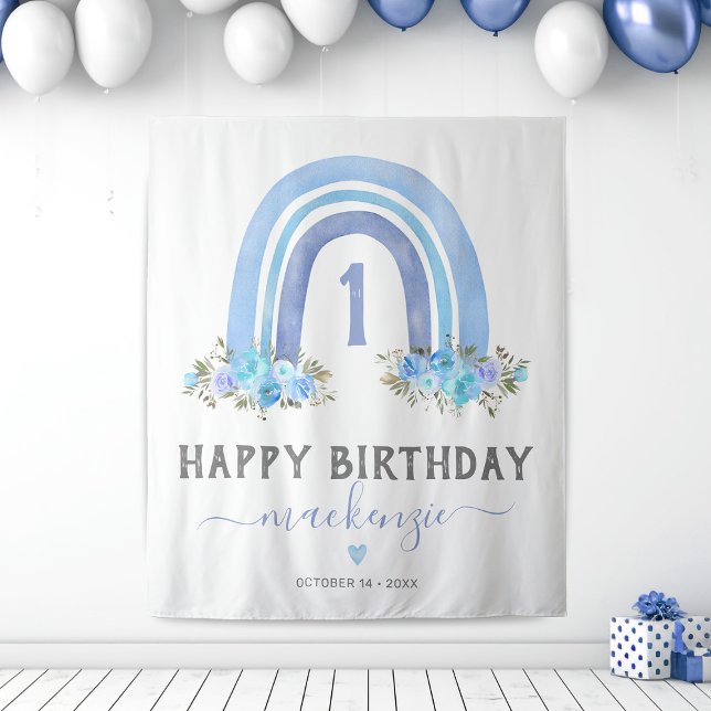Tenture Premier anniversaire garçon Boho Rainbow (Créateur téléchargé)
