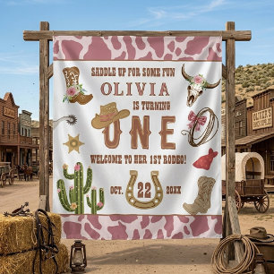 Tenture Premier Rodéo Cowgirl de l'Ouest 1er Anniversaire