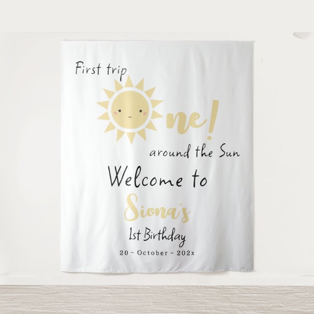 Tenture Premier Voyage Autour Du Soleil 1Er Anniversaire E (Devant)