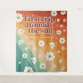 Tenture Premier voyage autour du Soleil | Retro Daisy Rain