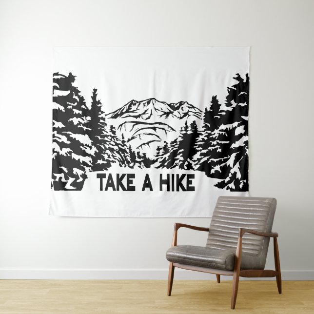 Tenture Prenez une citation Hippique paysage montagnard mo (En situation (horizontale))