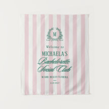 Preppy Stripe Bachelorette Social Club Welcome