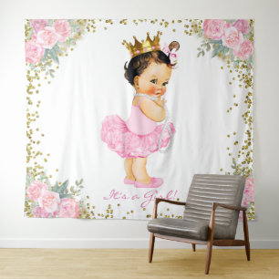Tenture Princess Baby shower Backdrop