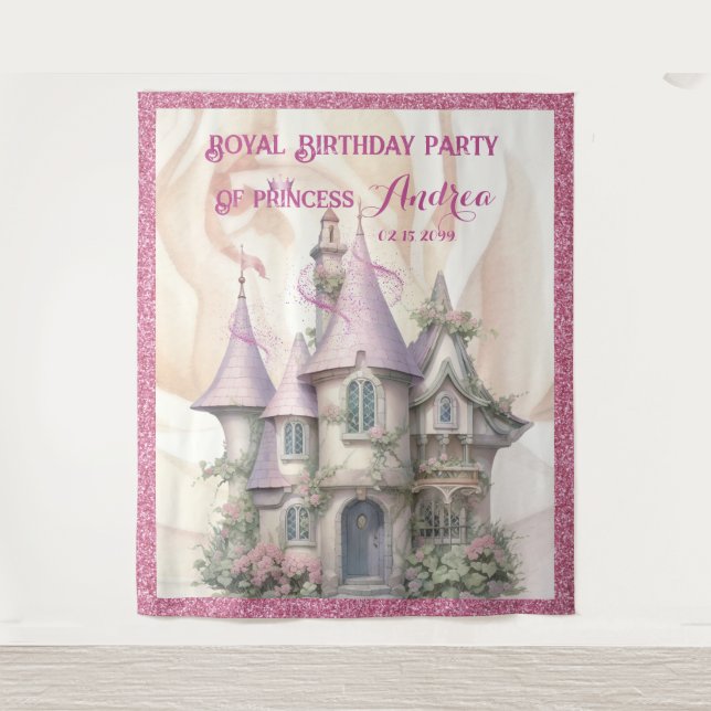 Tenture Princess Birthday Photo Booth - fond photo (Devant)