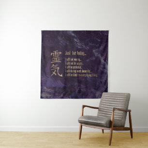 Tenture Principes de Reiki - préceptes de Reiki