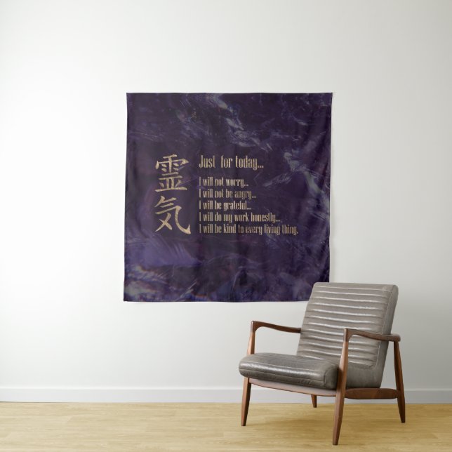 Tenture Principes de Reiki - préceptes de Reiki (En situation)