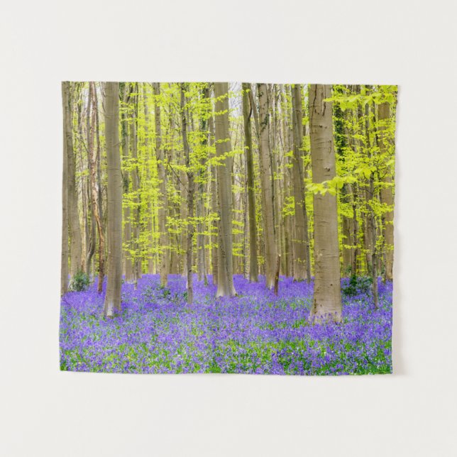 Tenture Printemps dans la forêt bleue (Devant (Horizontal))