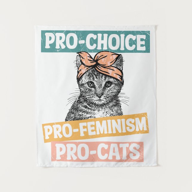 Tenture Pro Choice Pro Feminism Pro Cats (Devant)