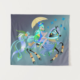 Tenture Promenade à cheval enchantée "Conte de mille yeux"
