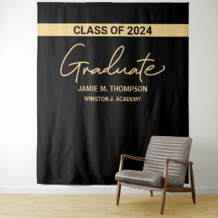 Tenture Promotion 2024 Noir jaune Toile de fond de cérémon