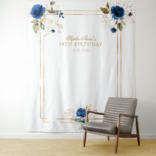 Tenture Prop de photo pour 18e anniversaire élégant bleu f