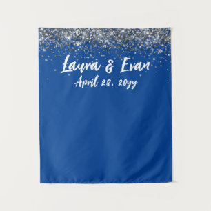 Tenture Prop de stand photo personnalisé Royal Blue Argent