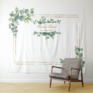 Tenture Prop Mariage de trame or Eucalyptus Foliage modern