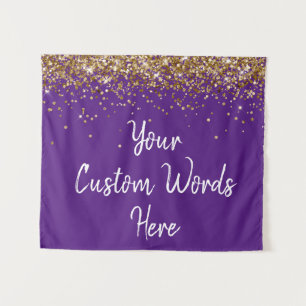 Tenture Prop Photo Booth Party Anniversaire Purple Gold Pe