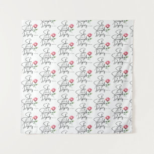 Tenture Proverbes 31:25 Bible Fleur Verse Motif sans coutu