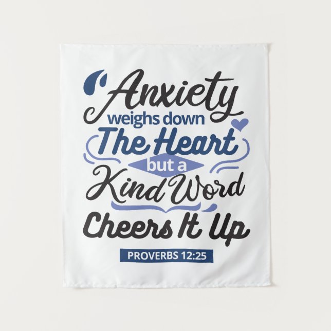 Tenture Proverbs 12:25 Bible Verse – Kind Word Art (Devant)