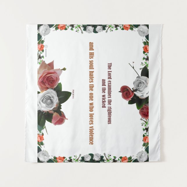 Tenture Psaume 11:5, No Violence (Devant (Horizontal))