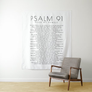 Tenture Psaume minimal 91 Verset Sur Ma Famille Chrétienne