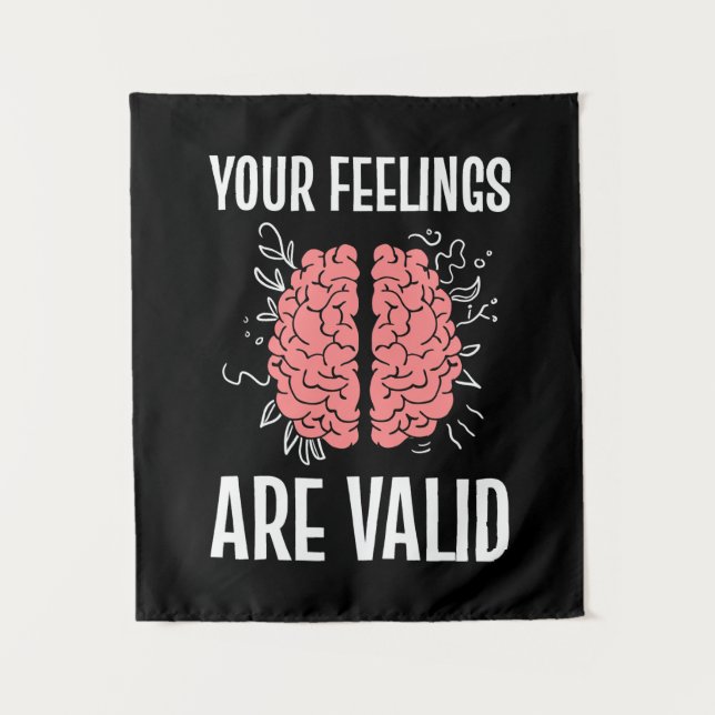 Tenture Psychologue Vos sentiments sont valides (Devant)