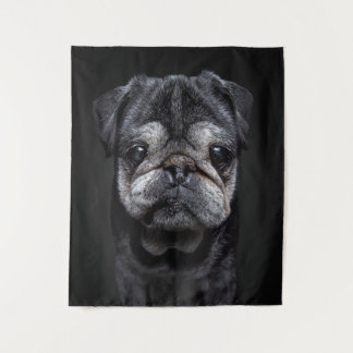 Tenture Pug Néon Plaid