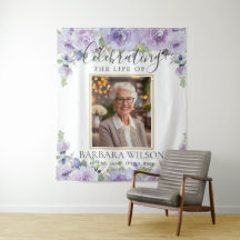 Purple Lilac Floral Photo Funéraire