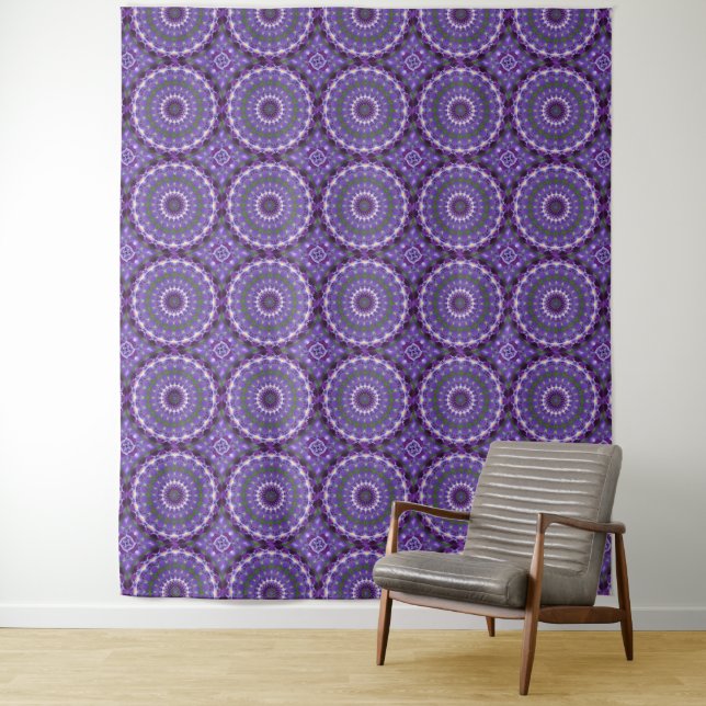 Tenture Purple Mandala Kaleidoscope (En situation)