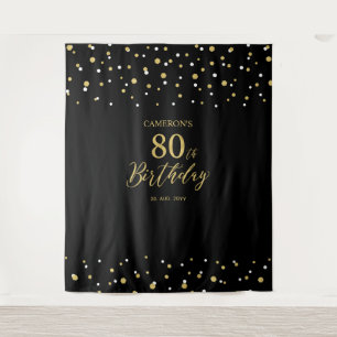 Tenture Quatre-vingts   Gold & Black 80th Birthday Party B