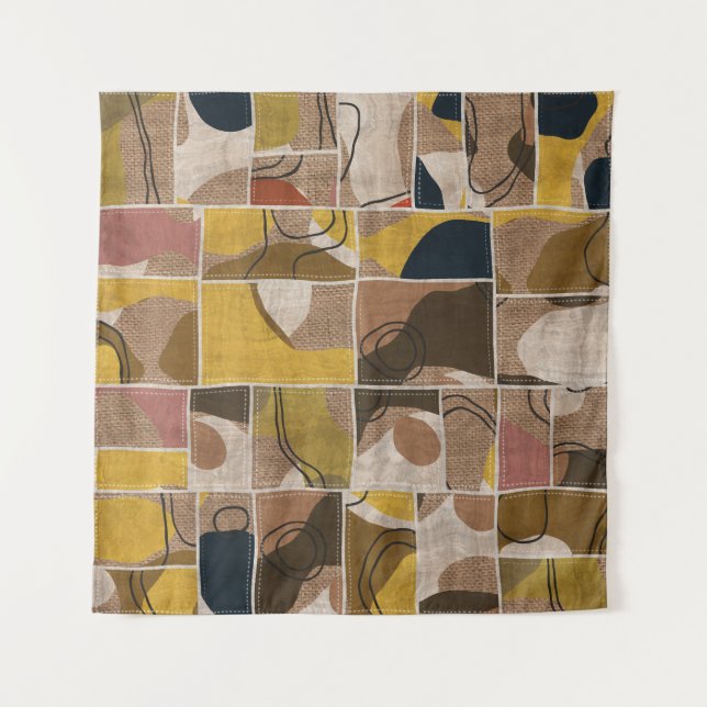 Tenture Quilt collage en patchwork : impression mixte. (Devant)