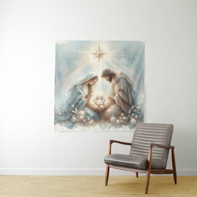 Tenture Radiant Holy Family Nativity Scene (En situation)