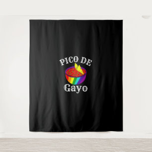 Tenture Rainbow LGBTQ Pico De Gayo Gay pride Drapeau Salsa