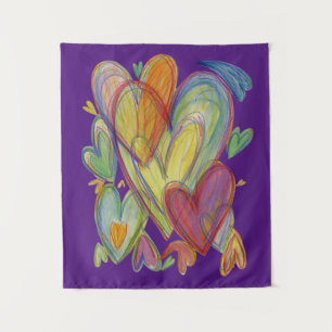 Tenture Rainbow Love Hearts Art Tapestry Wall Hangings