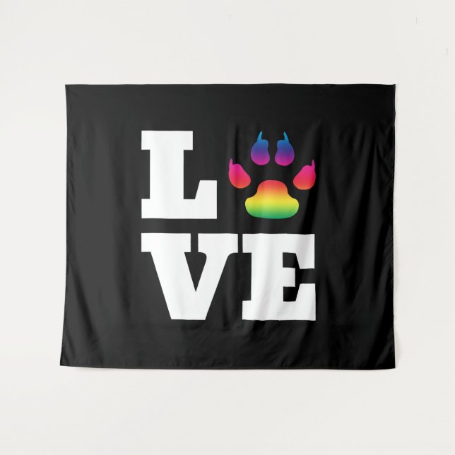 Tenture Rainbow paw (Devant (Horizontal))