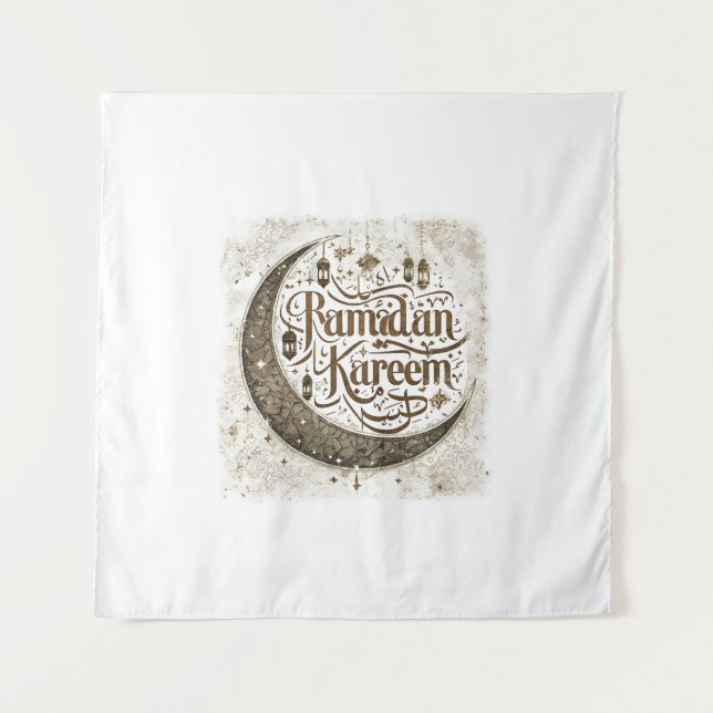Tenture Ramadan Moubarak fête les lanternes traditionnelle (Devant)
