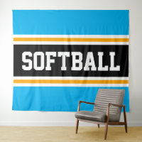 Rayures de course SOFTBALL bleu ciel noir orange