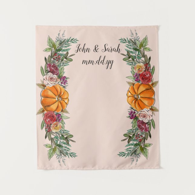 Tenture Réception mariage de automne arrière-plan Photo Bo (Devant)