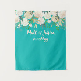 Tenture Réception Mariage Turquoise En Arrière-Plan Photo