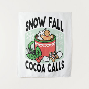 Tenture Réchauffez-vous avec les appels de cacao de neige 