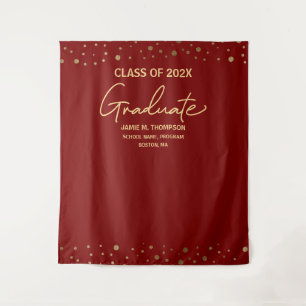 Tenture Red Gold CUSTOM Class Année arrière-plan Graduatio