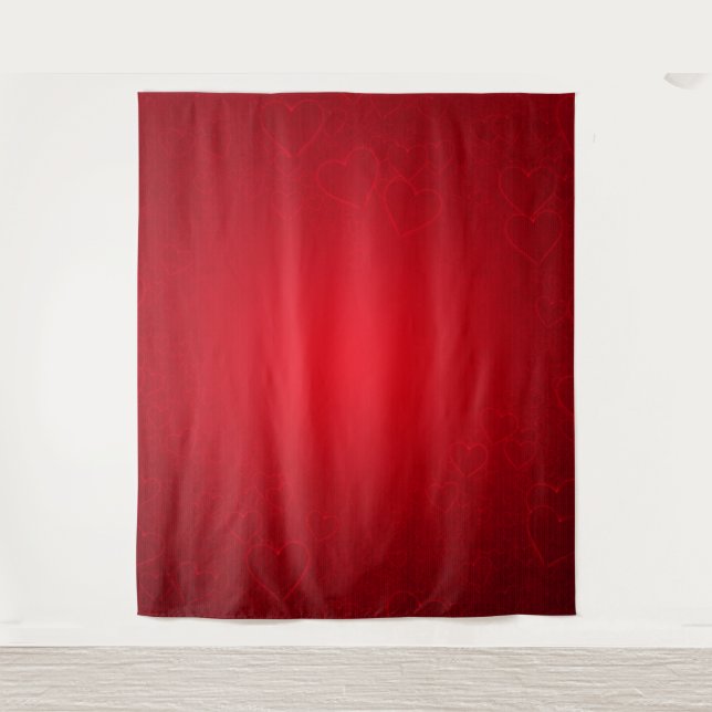 Tenture Red Heart Valentine's Day Photo ContexteTapestry (Devant)