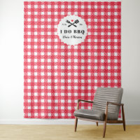 Red I Do BBQ En vichy Plaid Engagement Party