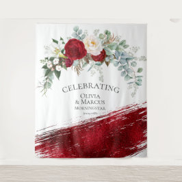 Tenture Red Ivory Peony Bold Scarlet Strot Mariage Prop