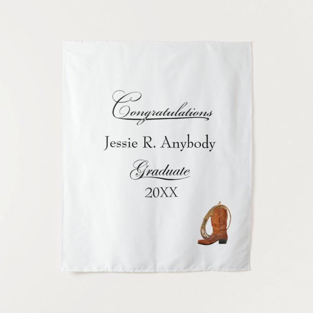 Tenture Remise des diplômes western rustique (Devant)