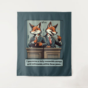 Tenture Renard présidentiel - Drôle animal de satire polit
