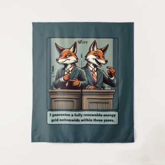 Tenture Renard présidentiel - Drôle animal de satire polit