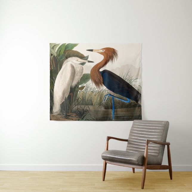 Tenture Reproduction de Héron pourpre, 1835 Plaque CCLVI (En situation (horizontale))