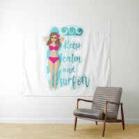 Restez calme et surf sur la brunette fille Carte